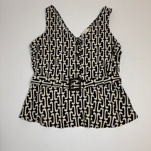 MONTEAU LOS ANGELES Pullover
Peplum Blouse Women sz XL Belted
Linen Blend